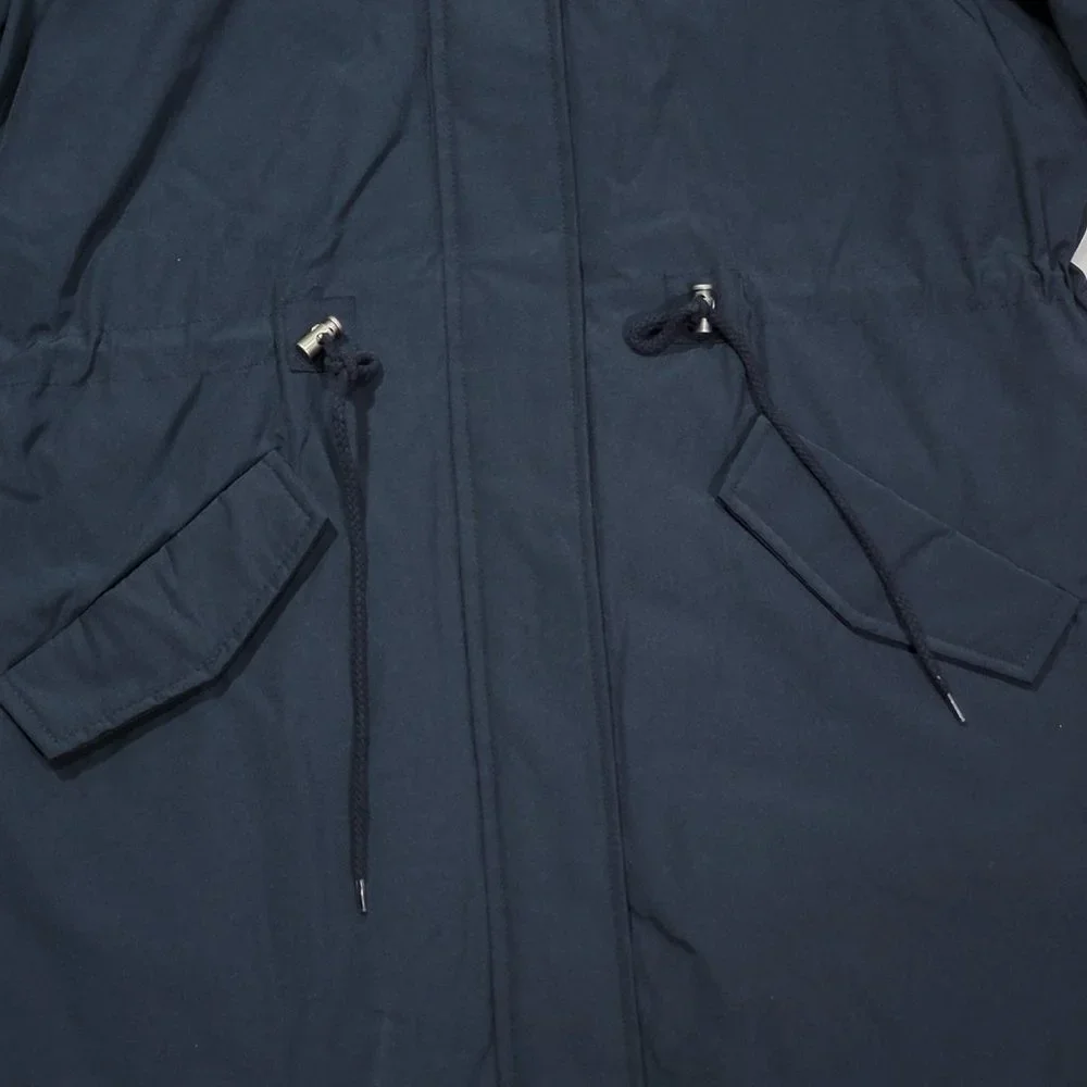 Levis Womens Faux Fur Lined Hooded Parka Jacket Navy Sz XL - Picture 5 of 10